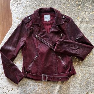 Thread & Supply Mitch Moto Jacket in Wine, Size M